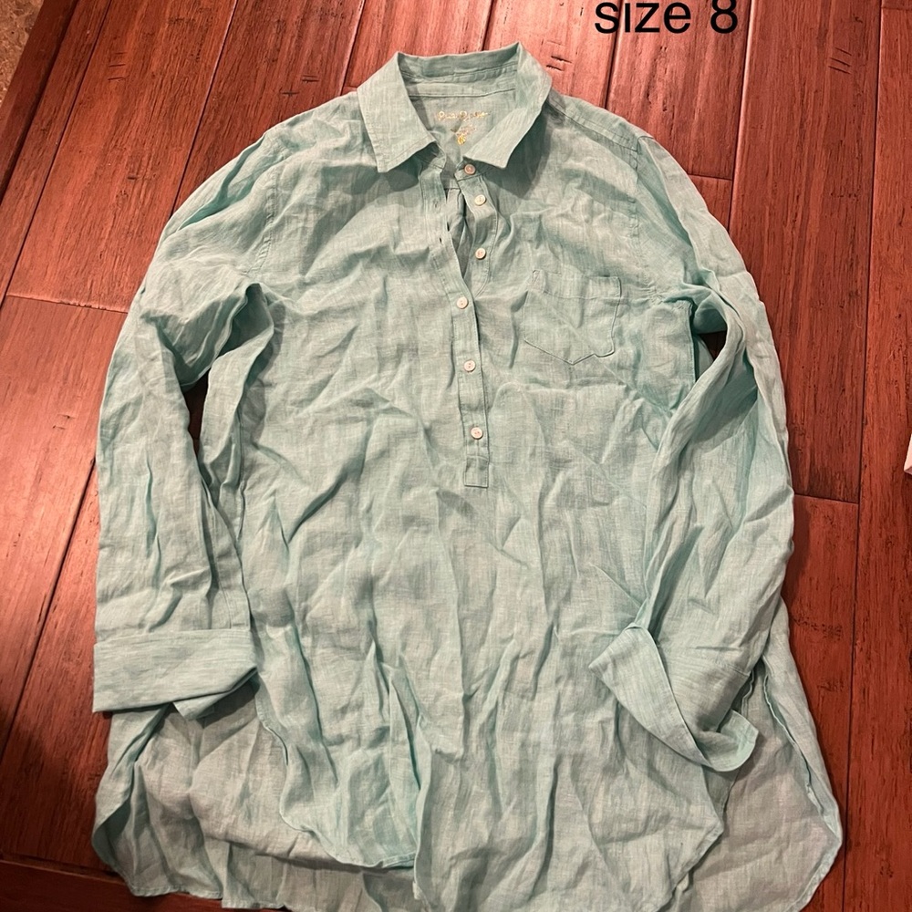 Lilly Pulitzer popover Light Blue Casual Shirt
